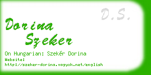 dorina szeker business card