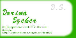 dorina szeker business card
